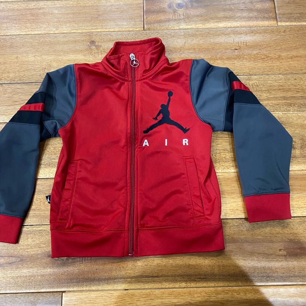 Jordan Kids' Red and Gray Track Jacket with AIR Jumpman